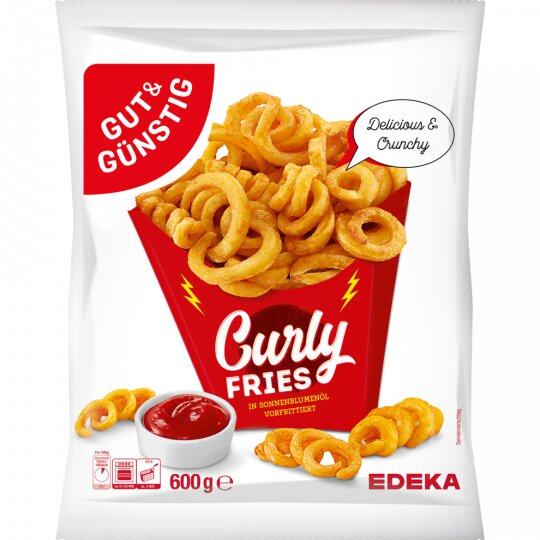Gut & Günstig Curly Fries 600g