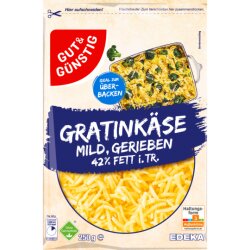 Gut & Günstig Gratinkäse 42% 250g