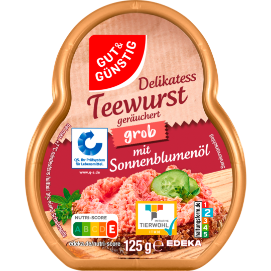 Gut & Günstig Teewurst grob Becher 125g QS