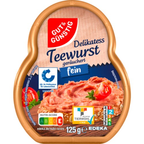 Gut & Günstig Teewurst fein Becher 125g QS