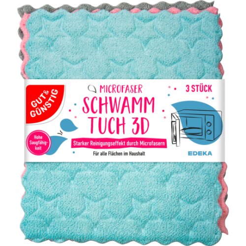 Gut & Günstig Schwammtuch 3D 3ST