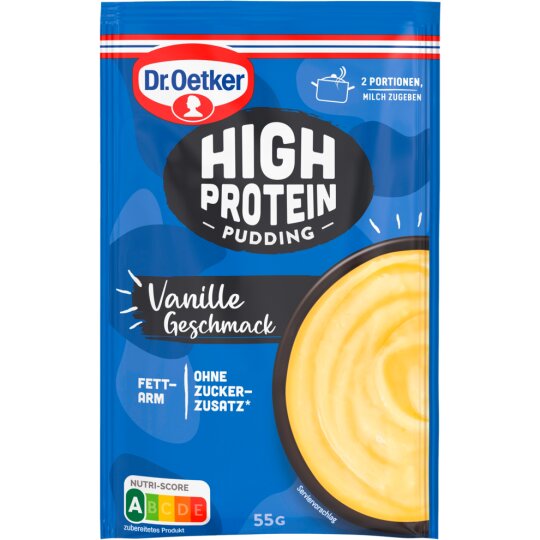 Dr.Oetker High Protein Pudding-Pulver Vanille Geschmack für 300ml 55g
