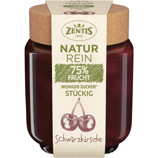 Naturrein 75% Fruchtaufstrich Schwarzkirsche 200g