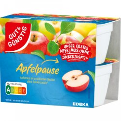 Gut & Günstig Apfelpause ohne Zuckerzusatz 4x100g