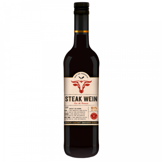 Steak Wein Vin de France halbtrocken 0,75l