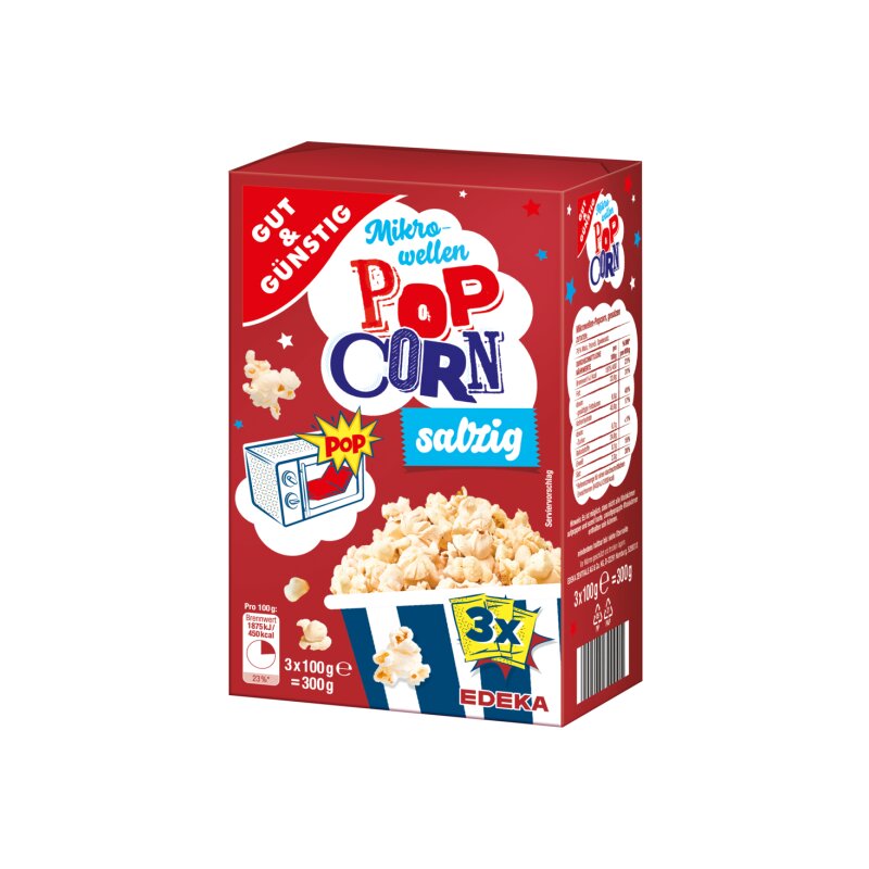 Gut & Günstig Microwave popcorn salted flavour 3x100g Lebensmittel