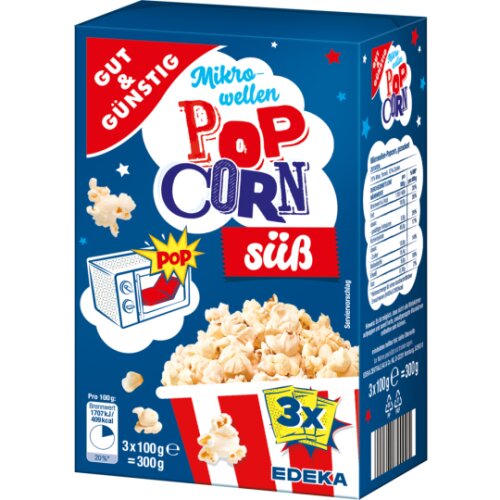 Gut & Günstig Microwave popcorn sweet flavour 3x100g
