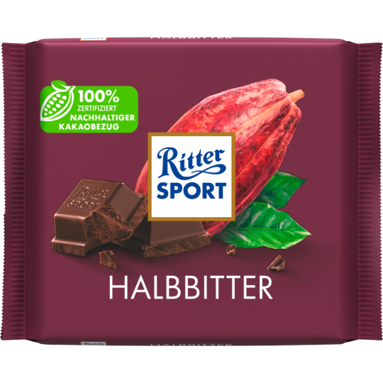 Ritter Sport Halbbitter Tafel 100g
