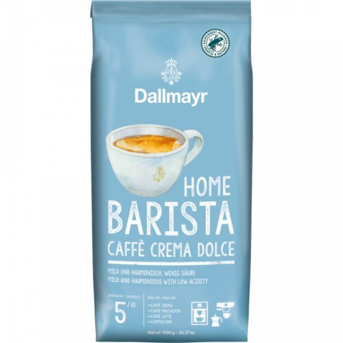 Dallmayr Home Barista Caffee Crema Dolce Rainforest Alliance Identity Preserved ganze Bohne 1kg