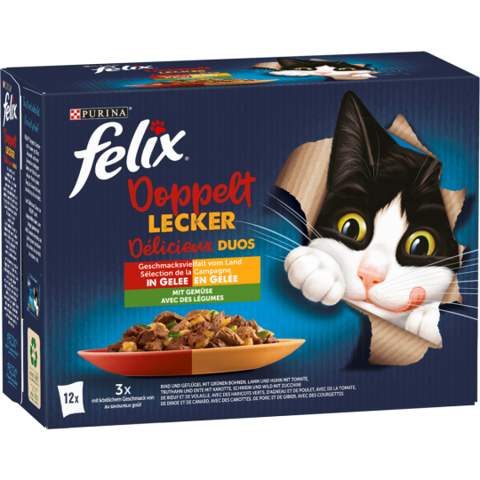 Felix so gut wie es aussieht Doppelt Lecker Geschmacksvielfalt vom Land mit Gemüse 12x85g
