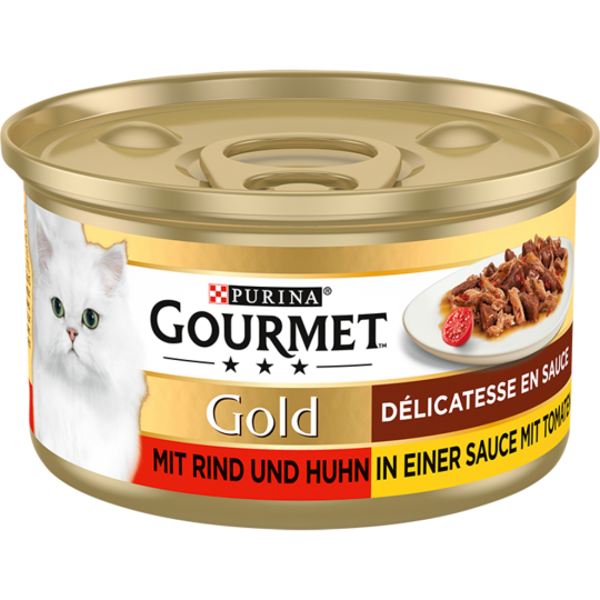 Gourmet Gold Duo in Tomate Rind&Huhn Katzennassnahrung 85g
