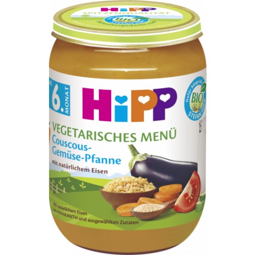Bio Hipp Menü Couscous-Gemüse-Pfanne ab dem 6.Monat 190g