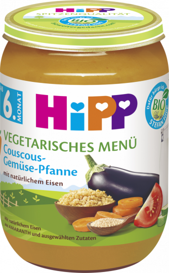 Bio Hipp Menü Couscous-Gemüse-Pfanne ab dem 6.Monat 190g