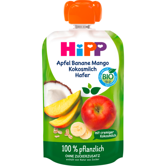 Bio Hipp Hippis Apfel Banane Mango Kokosmilch ab 1+ 100g