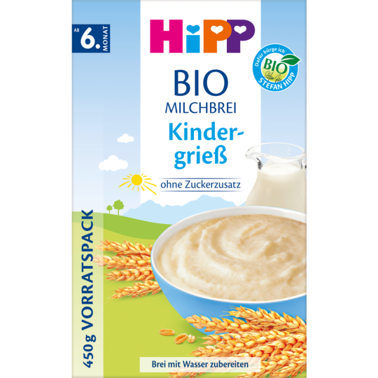 Bio Hipp Milchbrei Kindergriess ab 6.Nonat 450g