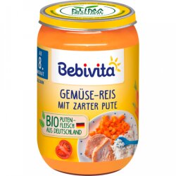 Bio Bebivita Menü Gemüse-Reis mit zarter Pute...