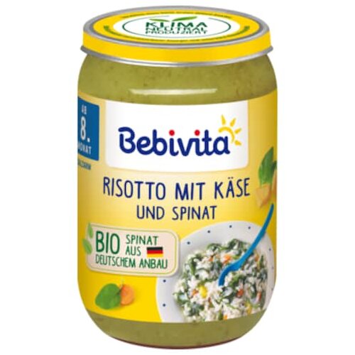 Bio Bebivita Menü Risotto mit Käse und Spinat ab 8.Monat 220g