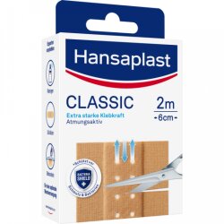 Hansaplast Classic Strips 2mx6cm 20ST
