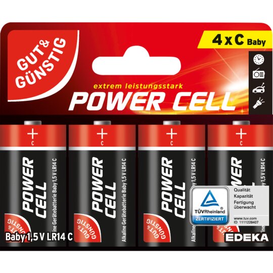 Gut & Günstig Power Cell Alkaline Baby LR14 C 1,5V 4ST