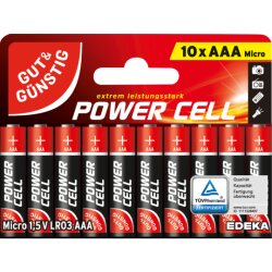 Gut & Günstig Power Cell Alkaline Micro AAA 1,5V...