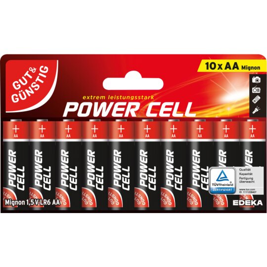 GUT&GÜNSTIG Power Cell Alkaline Mignon AA 1,5V LR6 10ST
