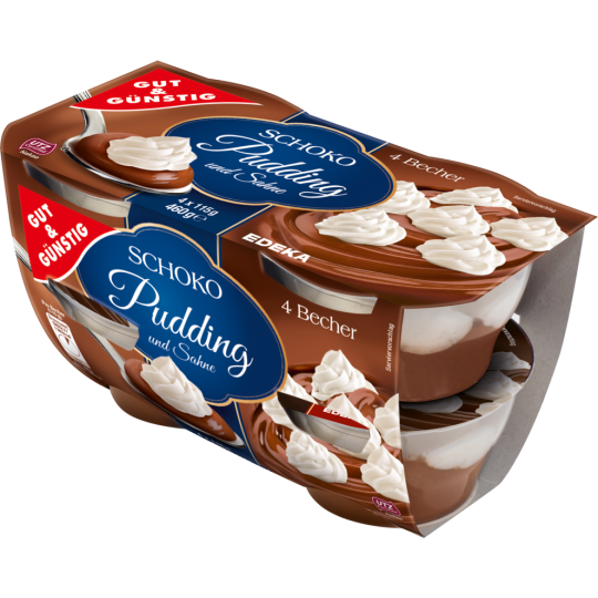 Gut & Günstig Schokopudding mit Sahne 4x115g