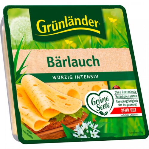 Grünländer Scheiben Bärlauch 48% Vollfettstufe 120g