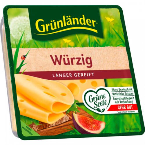 Grünländer Scheiben Würzig 48% Vollfettstufe 120g