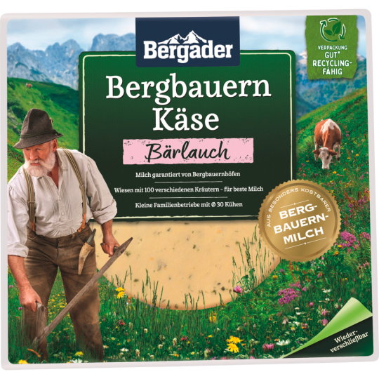 Bergader Bergbauern Käse Bärlauch 48% Vollfettstufe 150g