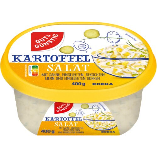 Gut & Günstig Kartoffelsalat mit Sahne, Ei und eingelegten Gurken 400g