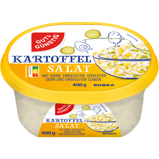 Gut & Günstig Kartoffelsalat mit Sahne, Ei und eingelegten Gurken 400g