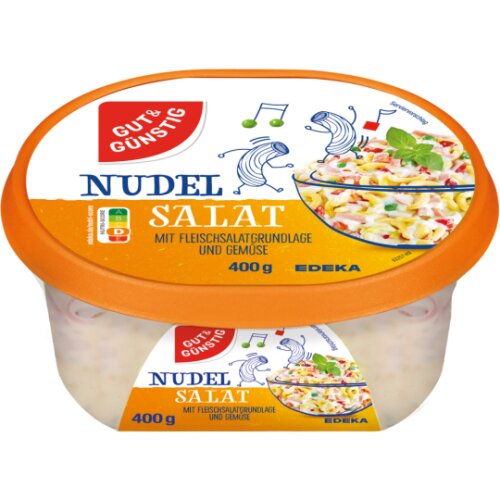 Gut & Günstig Nudelsalat mit Fleischsalat und Gemüse 400g