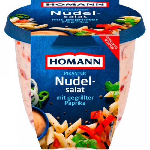 Homann Pikanter Nudelsalat mit gegrillter Paprika und Tomate 375g