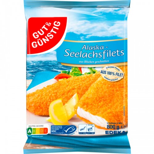 Gut & Günstig Alaska Seelachsfilet paniert 800g