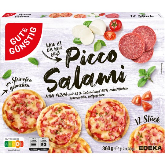 GUT&GÜNSTIG Mini Pizza Salami 12x30g