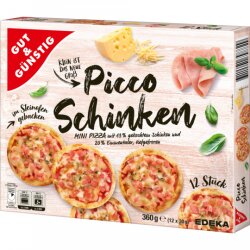 GUT&GÜNSTIG Mini Pizza Schinken 12x30g