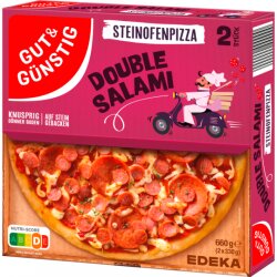 GUT&GÜNSTIG Steinofenpizza Double Salami 2x330g