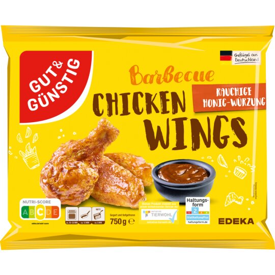 Gut & Günstig Chicken Wings Barbecue vorgegart 750g  QS