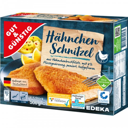 Gut & Günstig Hähnchenschnitzel paniert 500g  QS