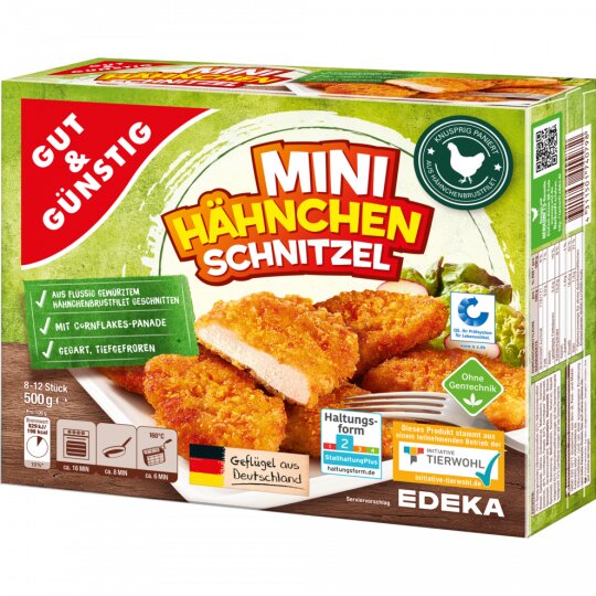 Gut & Günstig Mini Hähnchen Schnitzel 500g  QS