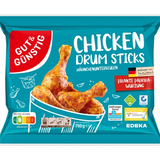 Gut & Günstig Chicken Drumsticks Paprika gegart 750g  QS