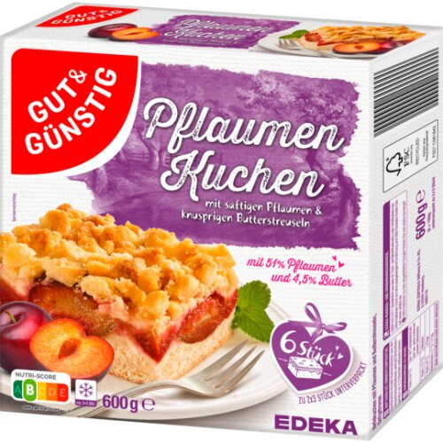 Gut & Günstig Pflaumenkuchen mit Butterstreuseln 600g
