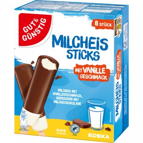 GUT&GÜNSTIG Milch-Eissticks 8x45ml