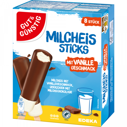 GUT&GÜNSTIG Milch-Eissticks 8x45ml