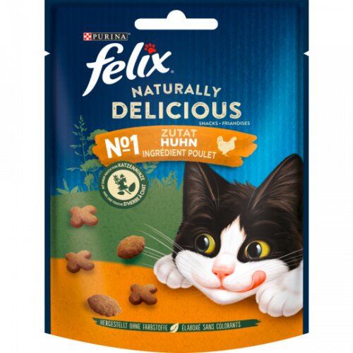 Felix Naturally Delicious mit Huhn und einem Hauch von Katzenminze Katzensnacks 50g