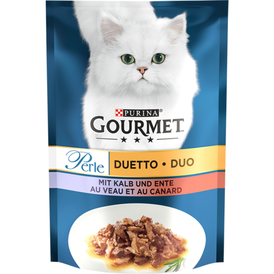Gourmet Perle Kalb&Ente Katzennassnahrung 85g