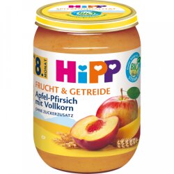 Bio Hipp Apfel-Pfirsich mit Vollkorn ohne Zuckerzusatz ab...