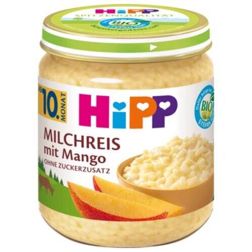 Bio Hipp Kleine Mehlspeise Milchreis mit Mango ohne Zuckerzusatz ab 10.Monat 200g