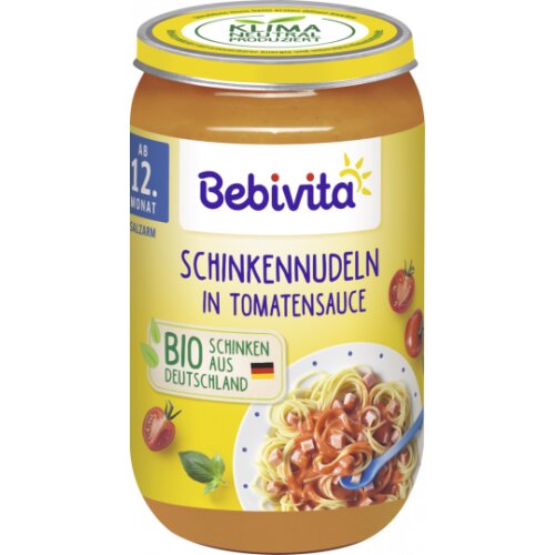 Bio Bebivita Menü Schinkennudeln in Tomatensauce ab dem 12.Monat 250g