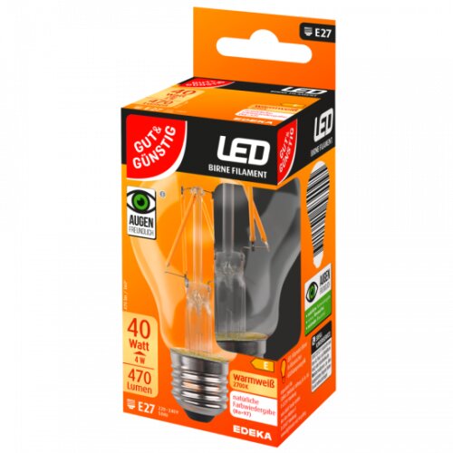 GUT&GÜNSTIG LED-Birne E27 Retro 470lm 2700K E 4,0W
